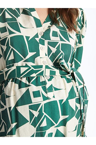 LC Waikiki Shirt Collar Pattern Maternity Dress (S4)