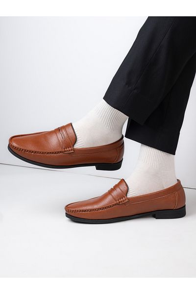 Styli Faux Leather Slip On Penny Loafers