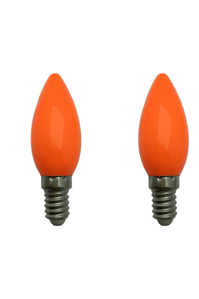 Helios 1w 20lm E14 Duylu Led Buji Ampul Turuncu Renk 2 Adet