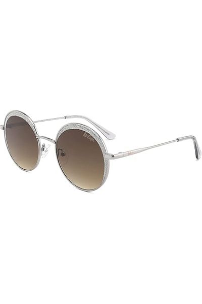 Lee Cooper نظارة شمسية نسائية مستقطبة بعدسات عاكسة باللون الفضي - LC1014C02