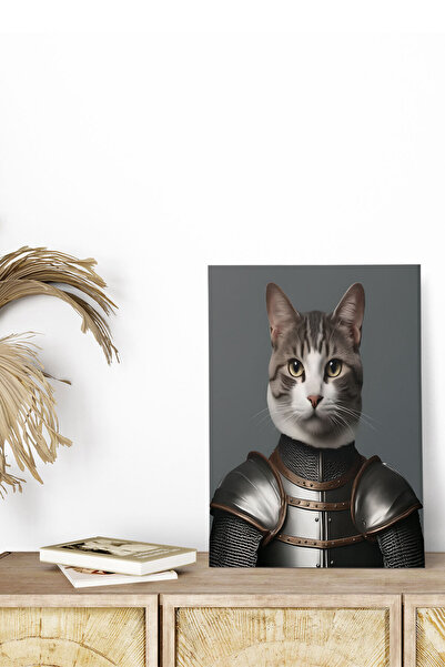 qoeuyl boutique Ζωγραφική με θέμα τη μεσαιωνική γάτα No:7 Retro Vintage 18x27...