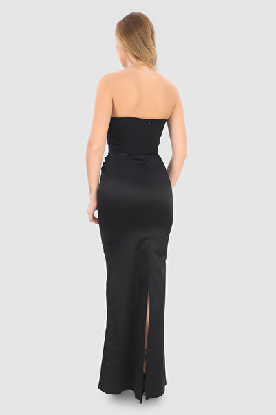 SUSEB Zarif Yaka Detaylı Uzun Elbise