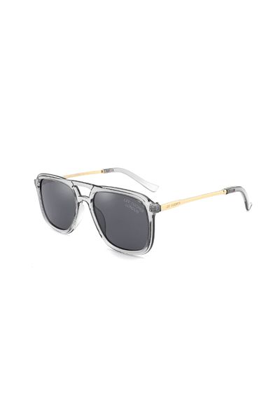 Lee Cooper Men's Polarized Sunglasses Transparent Grey Mirror Lens - LC1023C01