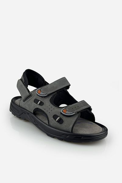 LUSIVE Gray Orthopedic Adjustable Velcro Summer Outdoor Men's Sports Sandals Luass26Al0047