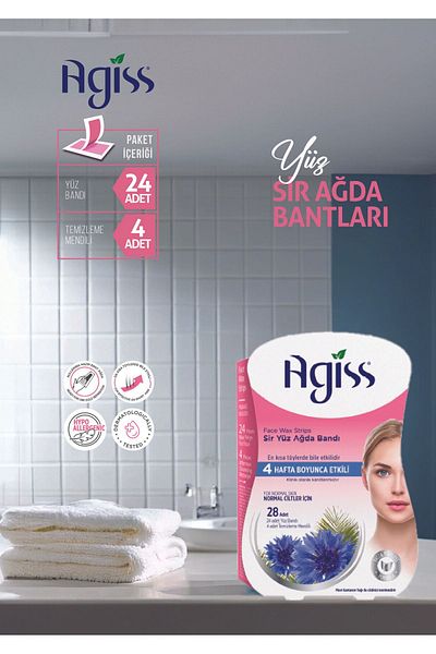 AGISS 28' Gormek Facial Waxing Strip, 6 Pieces for Normal Skin