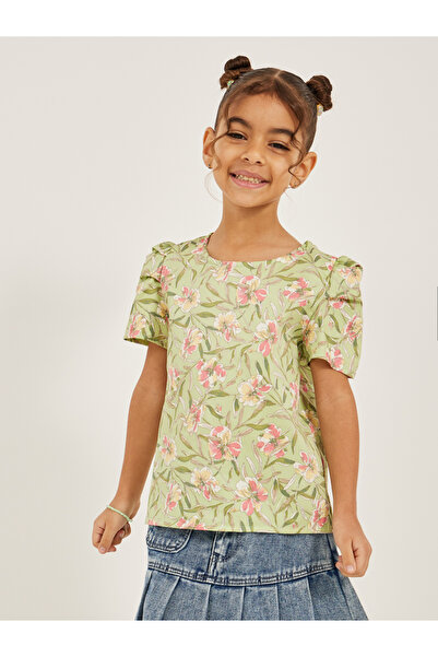 Styli بلوزة بأكمام منفوخة وطبعة زهور في كل مكان