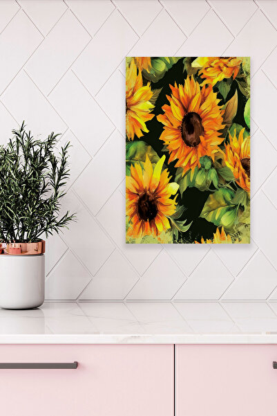 qoeuyl boutique Θέμα ηλίανθου Νο: 2 Ρετρό Vintage 18x27 MDF Ξύλινη αφίσα ζωγρ...