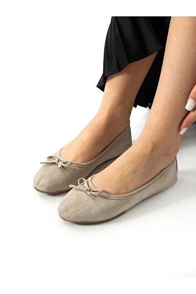 ALEMDAR AYAKKABI Balerini de damă SECRET Crem Bow