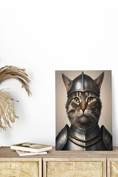 qoeuyl boutique Ζωγραφική με θέμα τη μεσαιωνική γάτα No:1 Retro Vintage 18x27...