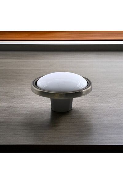 Badem10 Porțelan de pereți Antic Nichel Mâner Buton Mobilier Bucătărie Sertar Dulap Dulap Mâner Mâner Metal