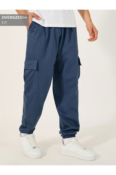 Styli Mid Rise Oversized Elasticated Hem Cargo Joggers