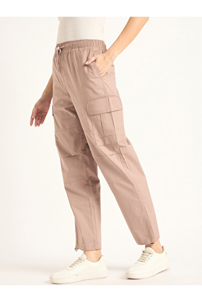 Femmella By Styli Mid Rise Regular Fit Drawstring Cargo Pants