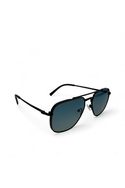 SuperStep Black Aviator Sunglasses - Blue Lens