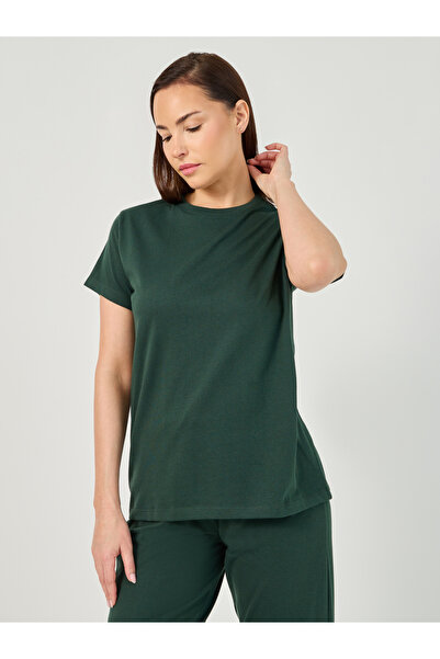 Styli Solid Round Neck T-Shirt and Pyjama Set