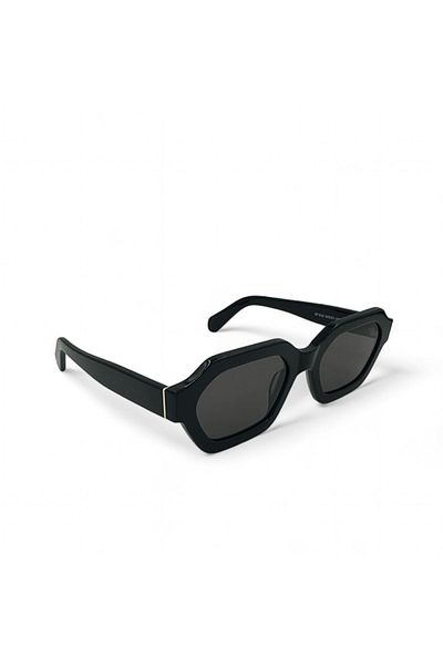 SuperStep Black Octagonal Framed - Sunglasses