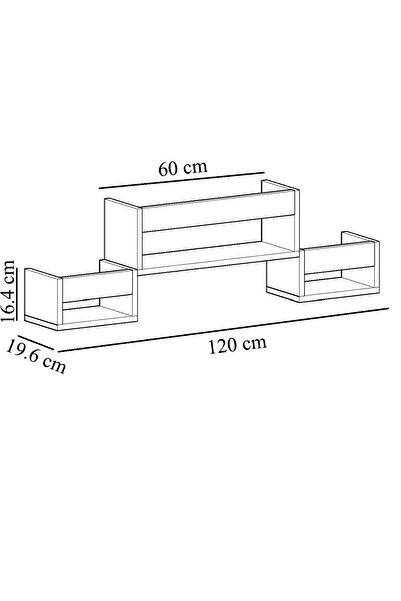Ninnimo Ada Mdf Duvar Rafı, Kitaplık Beyaz