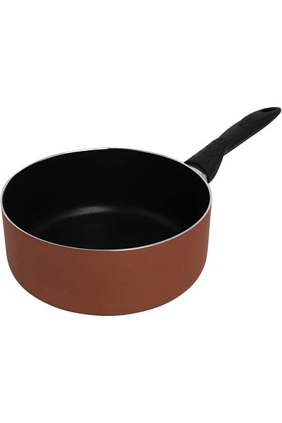 Trust Pro Non Stick Sauce Pan Without Lid & 2 Layered Aluminium Coating, 20 cm, Brown