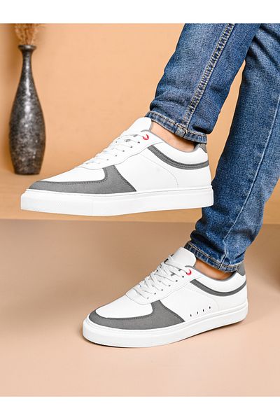 Styli Color Block Flat Sole Lace Up Sneakers