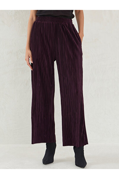 Femmella By Styli Plisse Mid Rise Straight Fit Pant