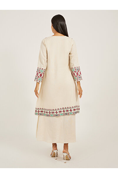 Maxim Creation By Styli Embroidered V-Neck A-Line Kaftan