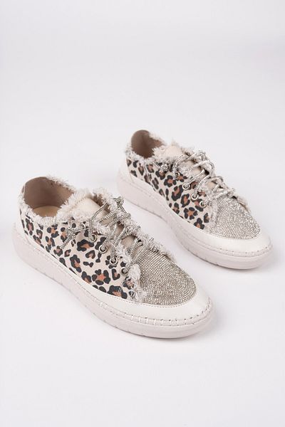 MUGGO Damsel Lace-Up Stoned Women's Casual Denim Sneaker Sneakers