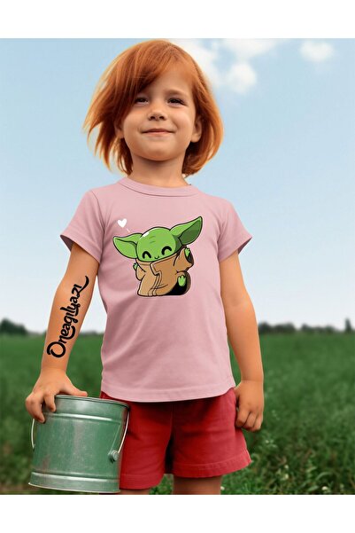 oneagılyazı Baby Yoda Printed Girl's Oversize T-Shirt