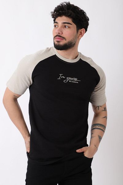Stilkombin Двуцветна тениска с кръгло деколте JS C-184_30417