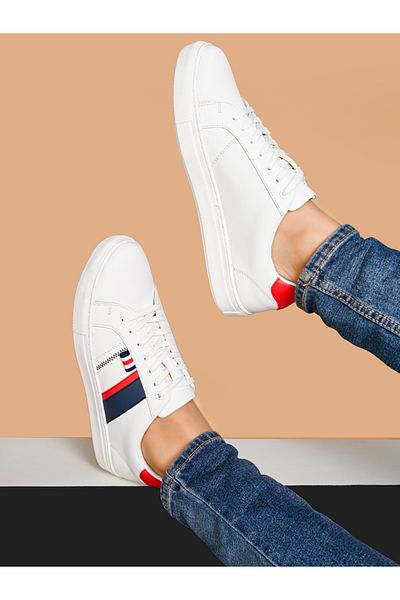 Styli Stripe Flatform Sole Lace Up Sneakers