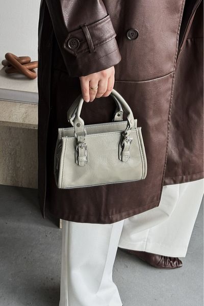 LEONAS Geantă de damă Grey Alberg Kadar - cu accesoriu curea