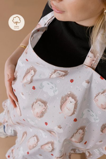 JUNİPERUS Frilly Organic Hedgehog Underwire Multi-Purpose Nursing Cover