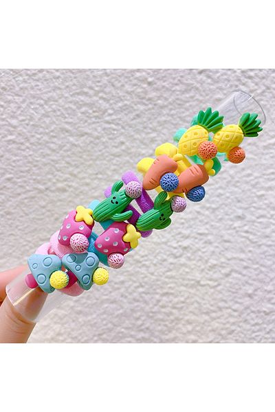 So Much Accesories So-much Baby Girl 10-Piece Fruity Rubber Buckle Set-6
