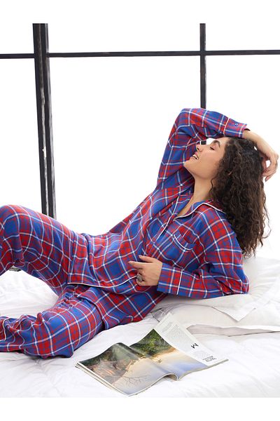 Sassafras By Styli Cotton Checked Shirt and Lounge Pants Set
