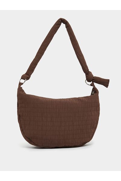Styli Textured Shoulder Bag with Zip Closure