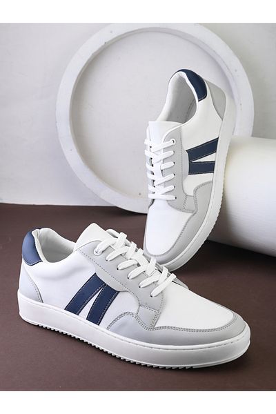 Styli Panelled Stripe Color Block Lace Up Sneakers