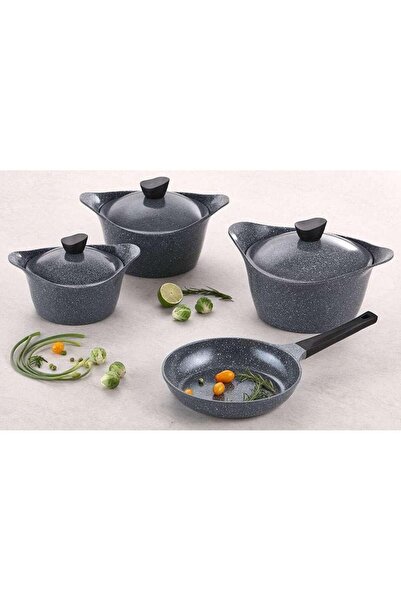 Lahoya 26Cm Cooking Pot/Stockpot/Casserole Dark Gray Marble Nonstick Coating Multi Colour (80126Dg)