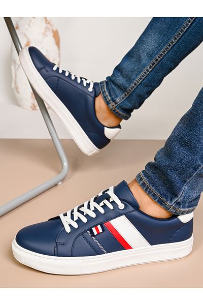 Styli Stripe Flatform Sole Lace Up Sneakers