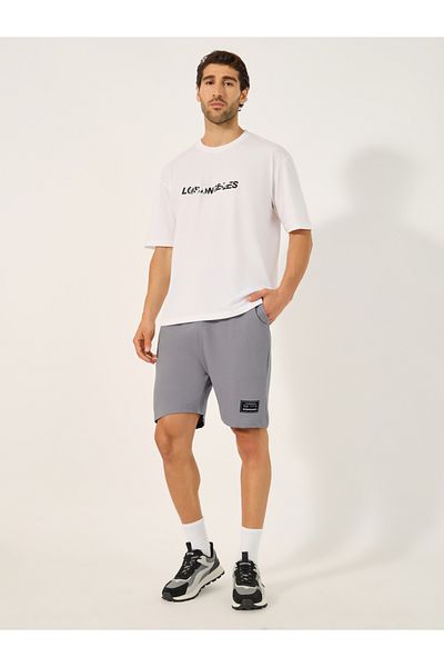 Styli Badge Detail Regular Fit Terry Shorts