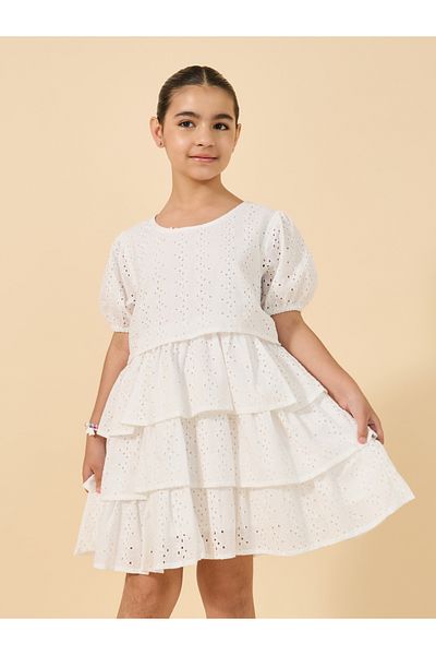Styli Schiffli dress with Tiers