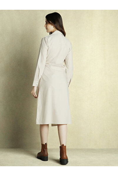 Dennis Lingo By Styli Solid Wrap V-Neck A-Line Midi Dress