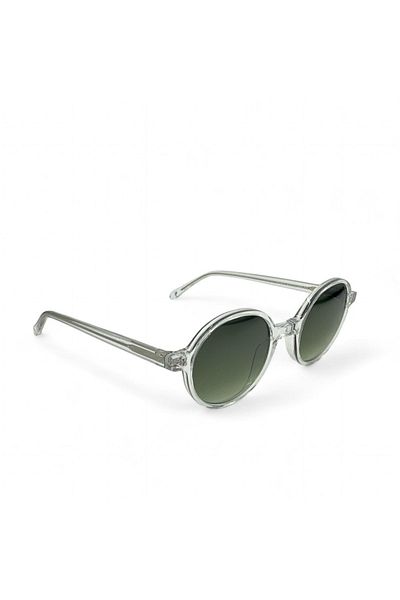 SuperStep Transparent Framed Sunglasses with Green Lenses
