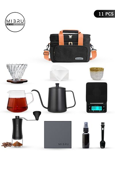 MIBRU V60 Drip Coffee Maker Manual Coffee Brew Set Pour Over With A Specialty Coffee Tools Bag
