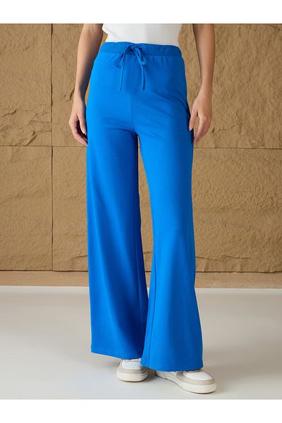 Sassafras By Styli Mid Rise Terry Wide Leg Track Pants