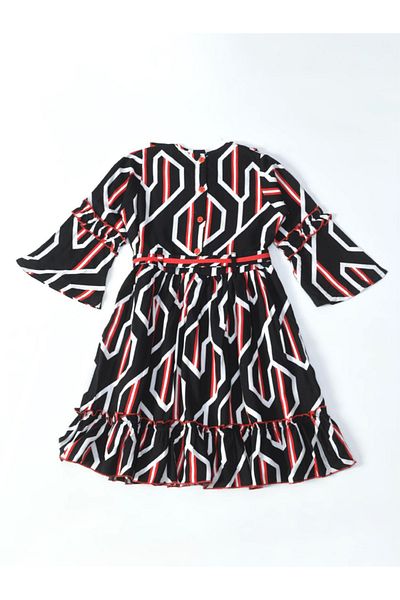 Bella Moda By Styli All-Over Print Tiered Dress