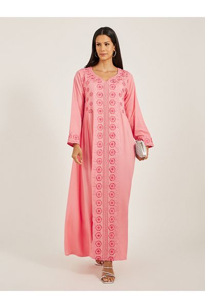 Maxim Creation By Styli Embroidered Sweetheart Neck A-Line Kaftan