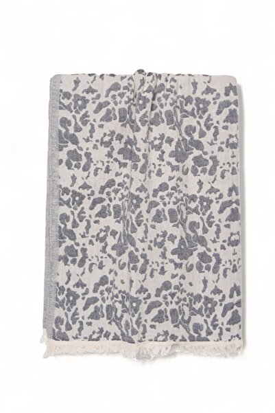 Chappal Jacquard Sofa Shawl Navy Blue