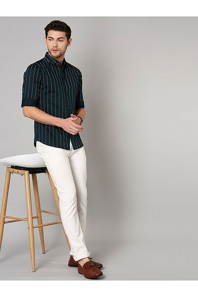 Dennis Lingo By Styli قميص كاجوال بقصّة Slim Fit بطبعة مخطّطة