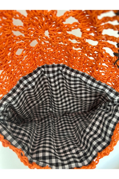 Bucci Handmade Portakal Rengi &Siyah El Çantası