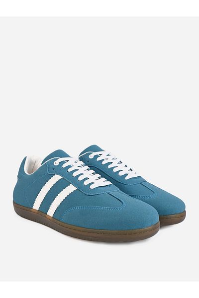 Styli Suede Upper Two Stripe Court Sneakers