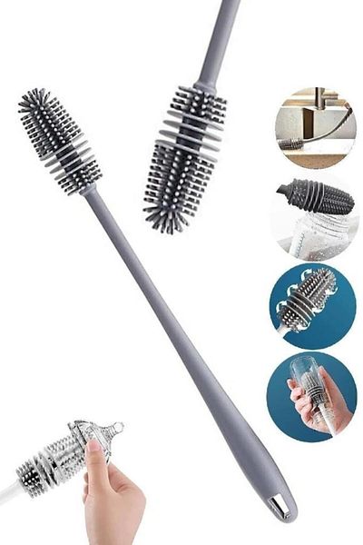 jetfast Silicone Brush, Water Bottle, Baby Bottle Nipple Cleaner, 33 cm for Jar Thermos