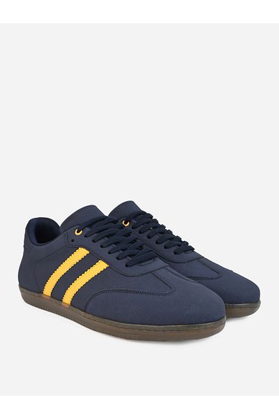 Styli Suede Upper Two Stripe Court Sneakers